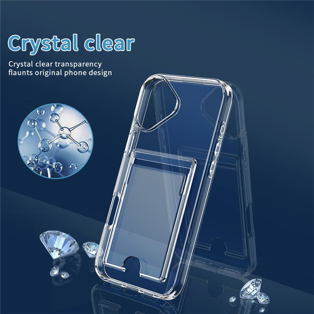 For iPhone 17 Clear Case TPU + PC + Acrylic Cell Phone Case with Card Holder