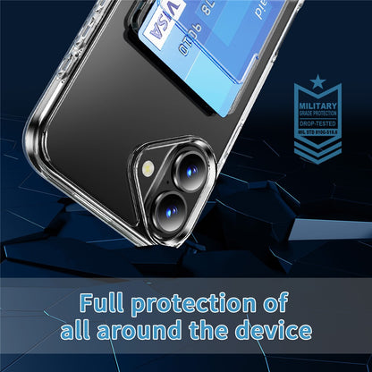 For iPhone 17 Clear Case TPU + PC + Acrylic Cell Phone Case with Card Holder
