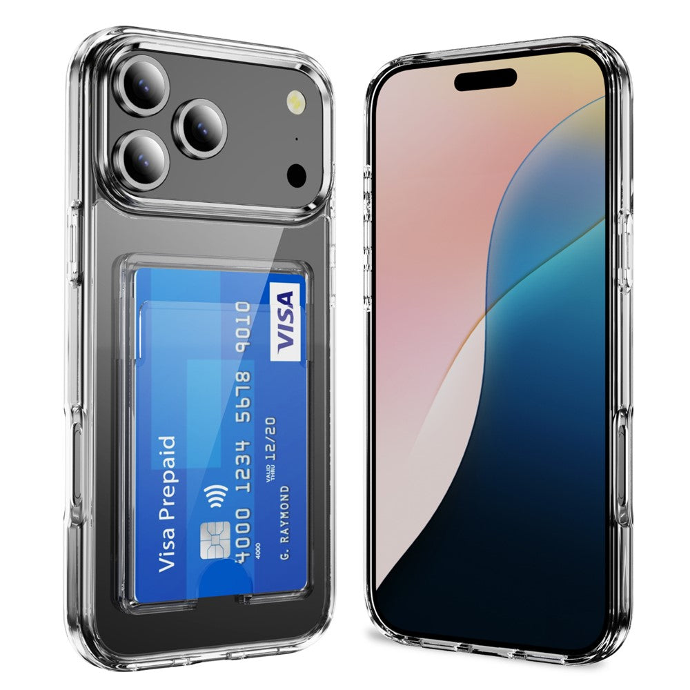 For iPhone 17 Pro Max Clear Case TPU + PC + Acrylic Cell Phone Case with Card Holder