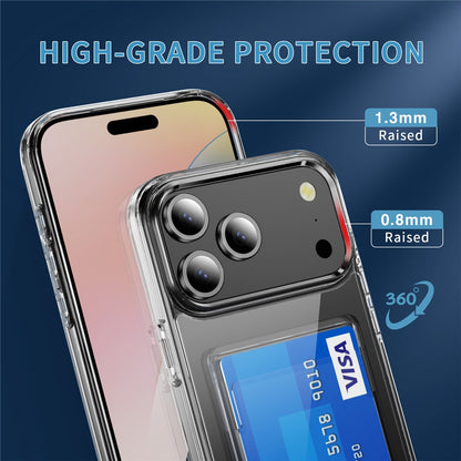 For iPhone 17 Pro Max Clear Case TPU + PC + Acrylic Cell Phone Case with Card Holder
