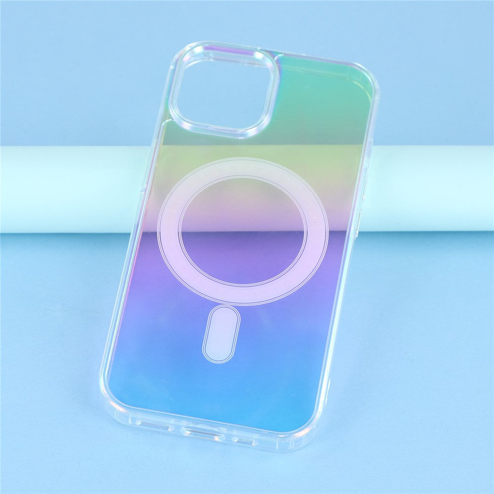 For iPhone 14 Plus Slim Case Acrylic + TPU Gradient Phone Cover Compatible with MagSafe