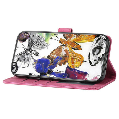 For iPhone 17 Case Butterfly Design Flip Wallet Leather Phone Cover Skin-Touch