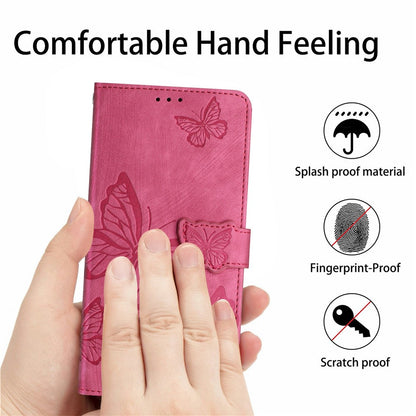 For iPhone 17 Case Butterfly Design Flip Wallet Leather Phone Cover Skin-Touch