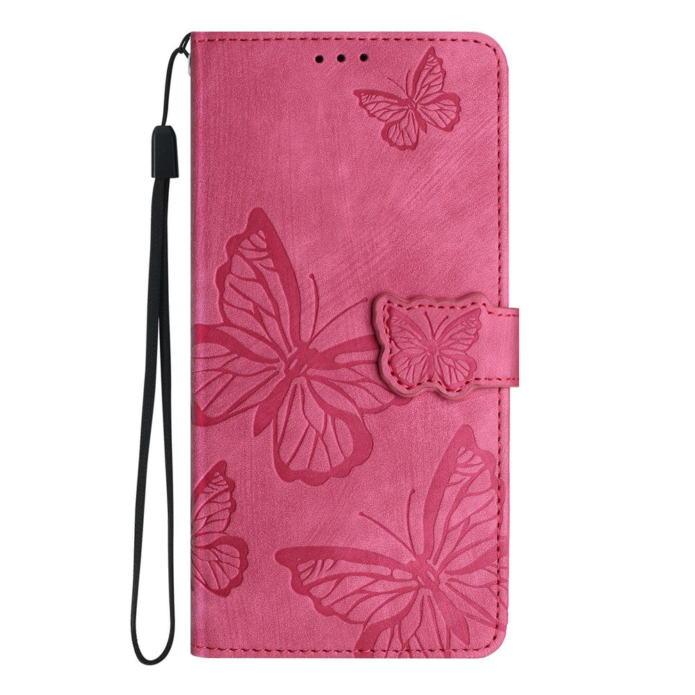 For iPhone 17 Case Butterfly Design Flip Wallet Leather Phone Cover Skin-Touch