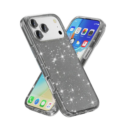 For iPhone 17 Pro Max Case Sparkly Powder Glitter Shiny Soft TPU + Hard PC Back Cover