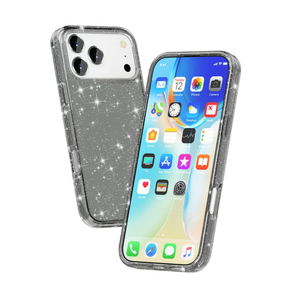 For iPhone 17 Pro Max Case Sparkly Powder Glitter Shiny Soft TPU + Hard PC Back Cover