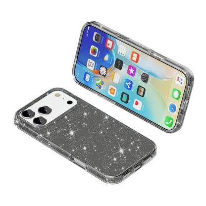 For iPhone 17 Pro Max Case Sparkly Powder Glitter Shiny Soft TPU + Hard PC Back Cover