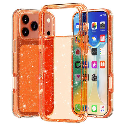 For iPhone 17 Pro Max Case Sparkly Powder Glitter Shiny Soft TPU + Hard PC Back Cover
