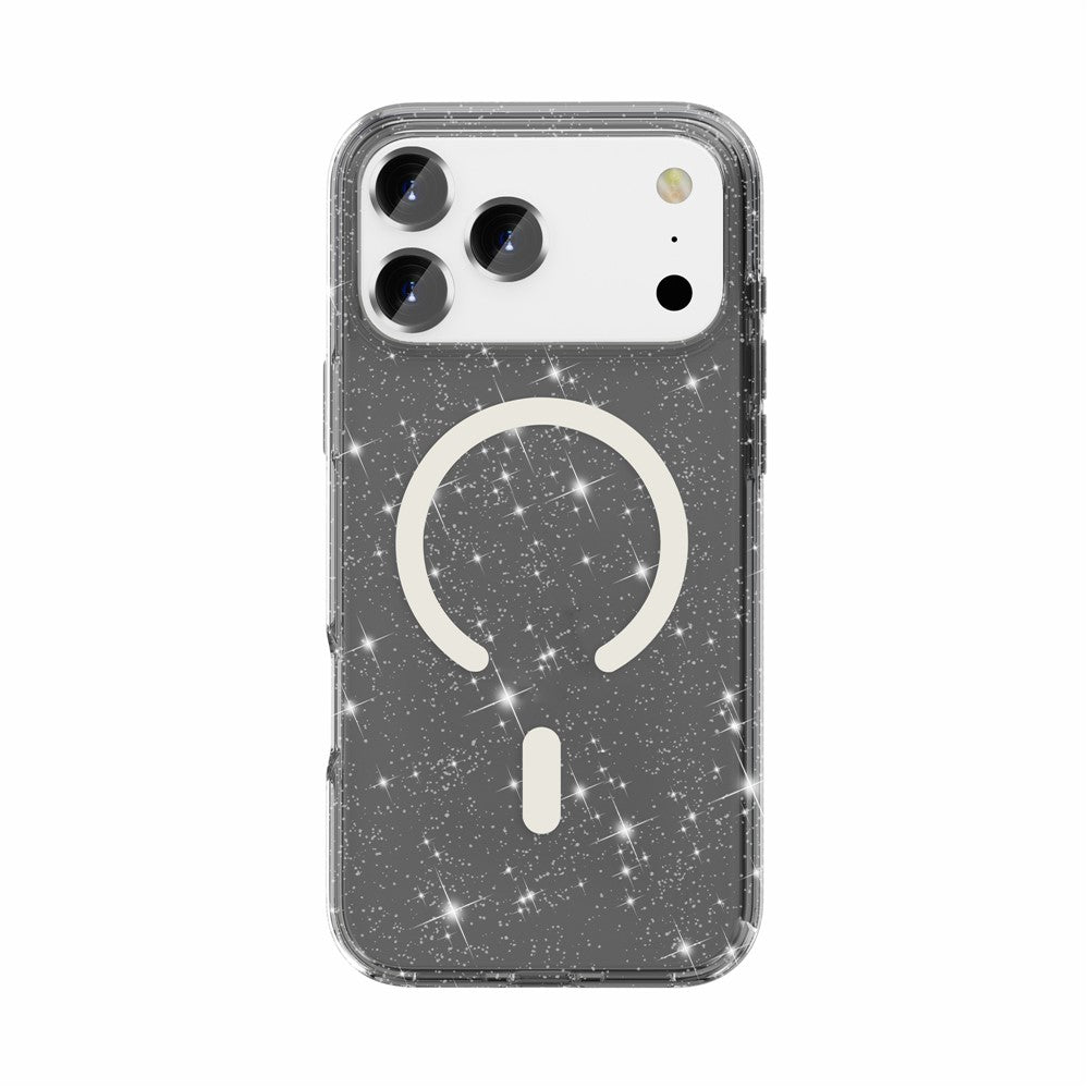 For iPhone 17 Pro Case Compatible with MagSafe Glitter Powder PC + TPU Phone Cover