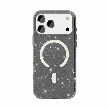 For iPhone 17 Pro Case Compatible with MagSafe Glitter Powder PC + TPU Phone Cover