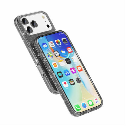For iPhone 17 Pro Case Compatible with MagSafe Glitter Powder PC + TPU Phone Cover