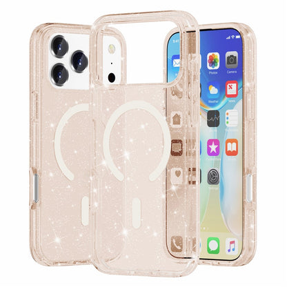 For iPhone 17 Pro Case Compatible with MagSafe Glitter Powder PC + TPU Phone Cover