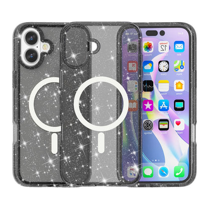 For iPhone 17 Case Compatible with MagSafe Glitter Powder PC + TPU Phone Cover