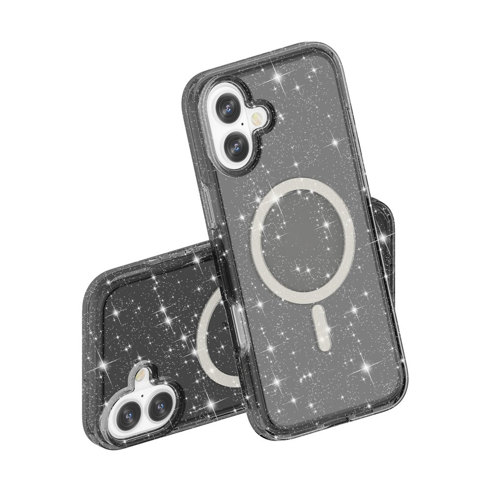 For iPhone 17 Case Compatible with MagSafe Glitter Powder PC + TPU Phone Cover