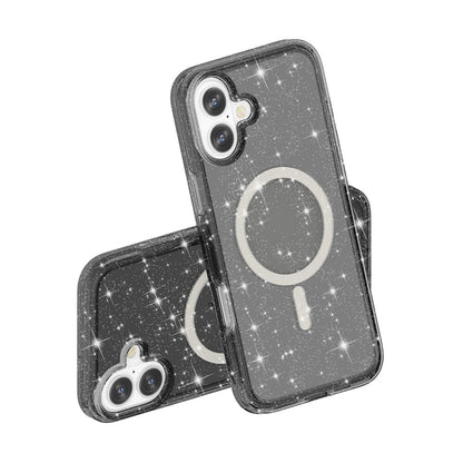 For iPhone 17 Case Compatible with MagSafe Glitter Powder PC + TPU Phone Cover