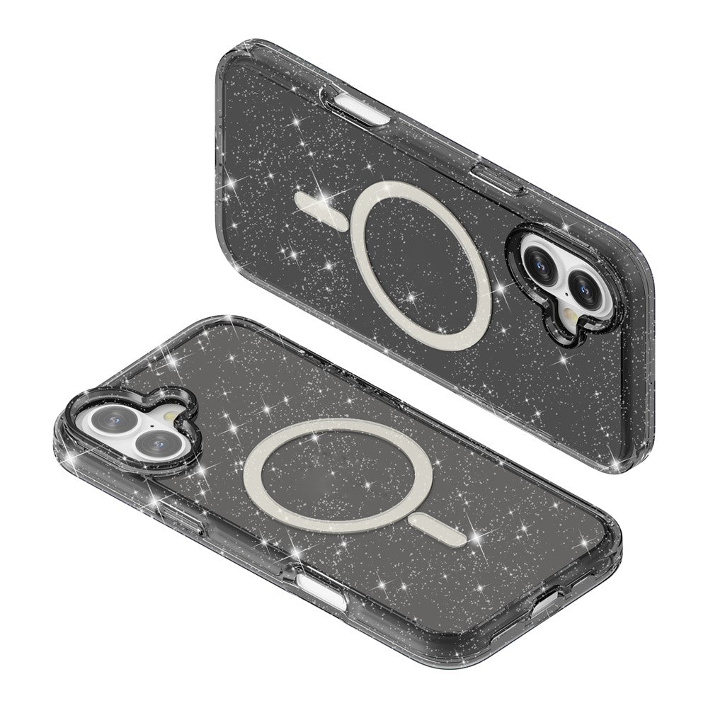 For iPhone 17 Case Compatible with MagSafe Glitter Powder PC + TPU Phone Cover