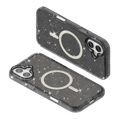 For iPhone 17 Case Compatible with MagSafe Glitter Powder PC + TPU Phone Cover