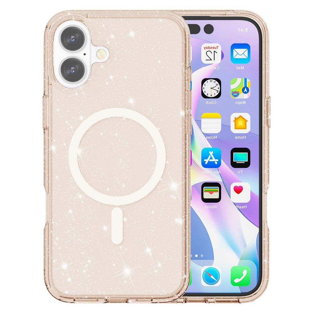 For iPhone 17 Case Compatible with MagSafe Glitter Powder PC + TPU Phone Cover