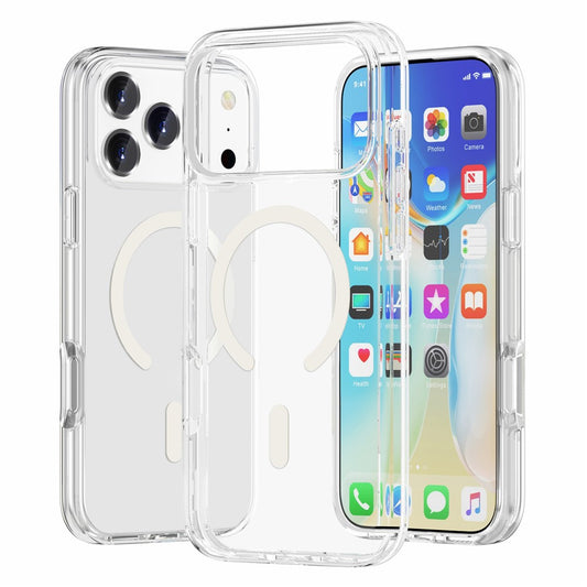 For iPhone 17 Pro Magnetic Case Compatible with MagSafe PC + TPU Clear Phone Cover
