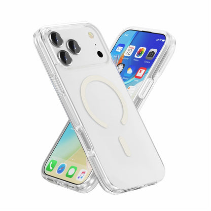 For iPhone 17 Pro Magnetic Case Compatible with MagSafe PC + TPU Clear Phone Cover