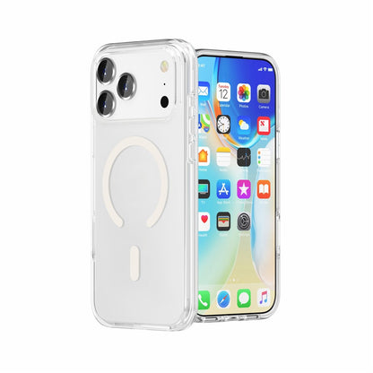 For iPhone 17 Pro Magnetic Case Compatible with MagSafe PC + TPU Clear Phone Cover