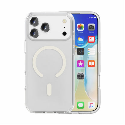 For iPhone 17 Pro Magnetic Case Compatible with MagSafe PC + TPU Clear Phone Cover