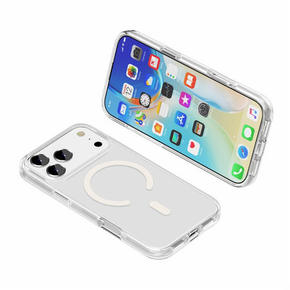 For iPhone 17 Pro Magnetic Case Compatible with MagSafe PC + TPU Clear Phone Cover