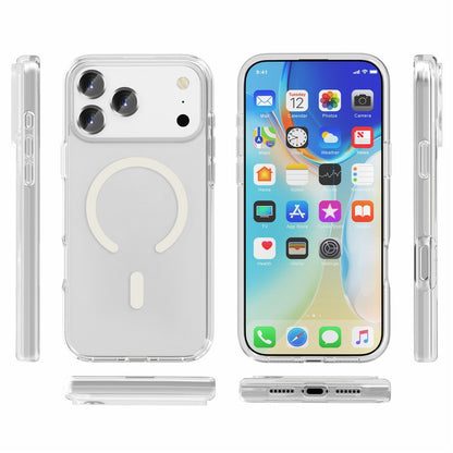 For iPhone 17 Pro Magnetic Case Compatible with MagSafe PC + TPU Clear Phone Cover