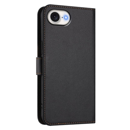 For iPhone 17e / 16e Leather Case Wallet Stand Phone Cover with Wrist Strap