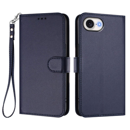 For iPhone 17e / 16e Leather Case Wallet Stand Phone Cover with Wrist Strap