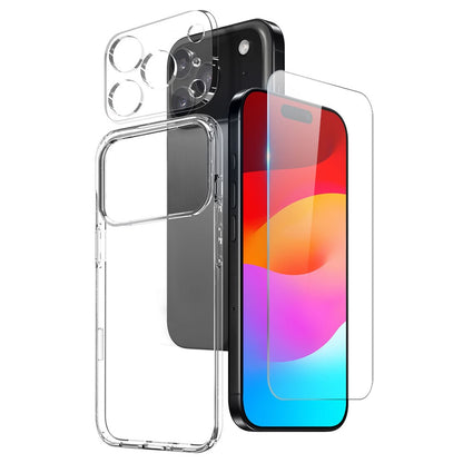 NORTHJO For iPhone 17 Pro Max TPU Phone Case Set with Front Screen Protector + Lens Film