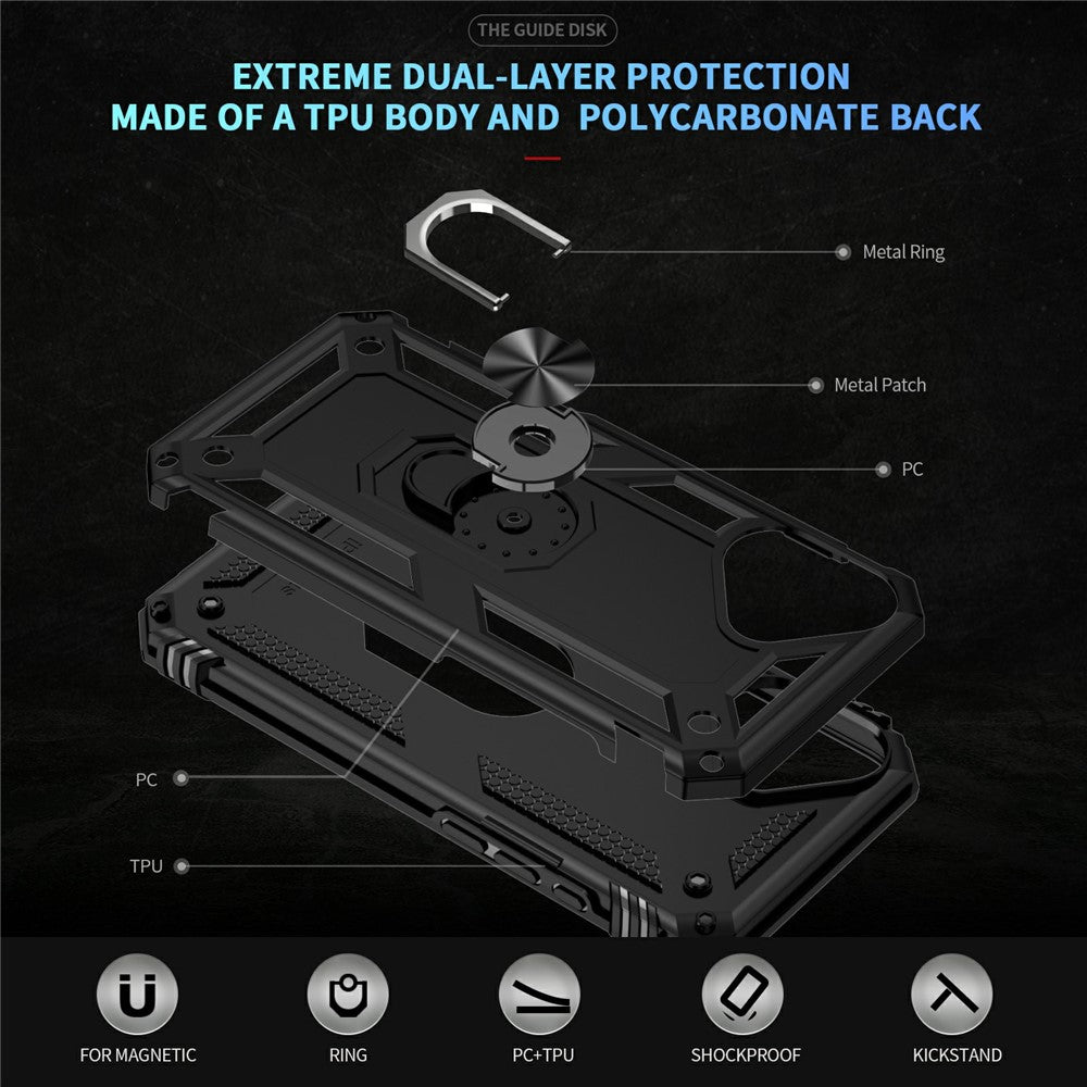 For iPhone 17 Case PC + TPU Phone Cover with Kickstand
