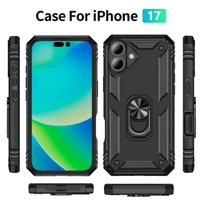 For iPhone 17 Case PC + TPU Phone Cover with Kickstand