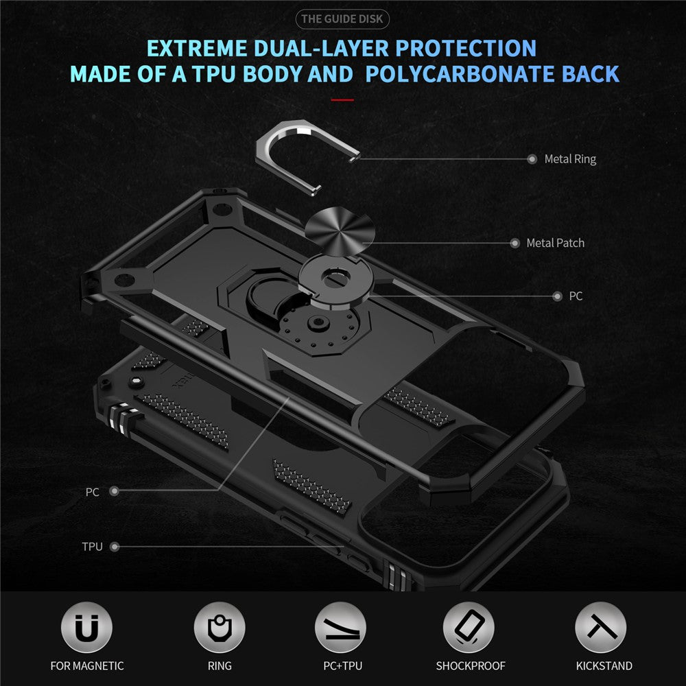 For iPhone 17 Pro Max Case PC + TPU Phone Cover with Kickstand