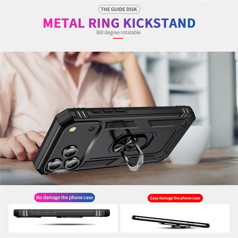 For iPhone 17 Pro Max Case PC + TPU Phone Cover with Kickstand
