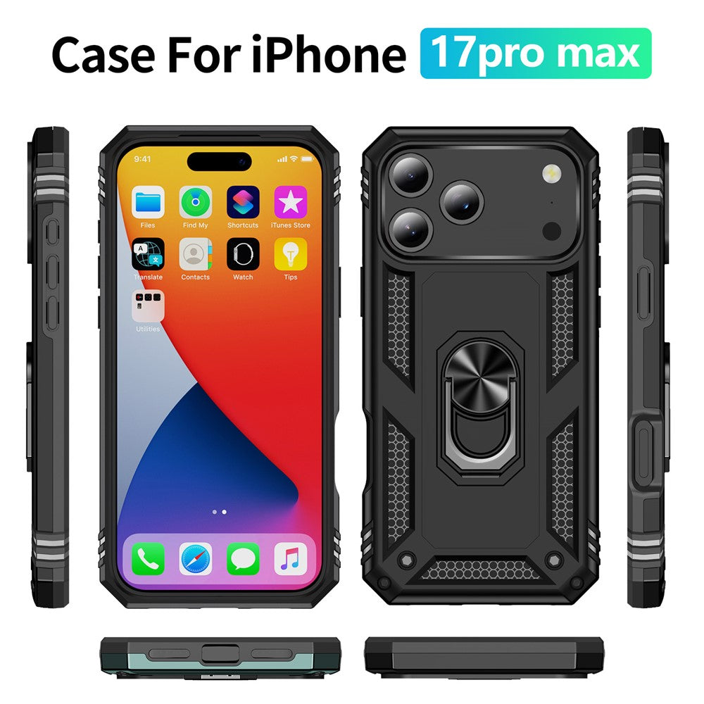 For iPhone 17 Pro Max Case PC + TPU Phone Cover with Kickstand