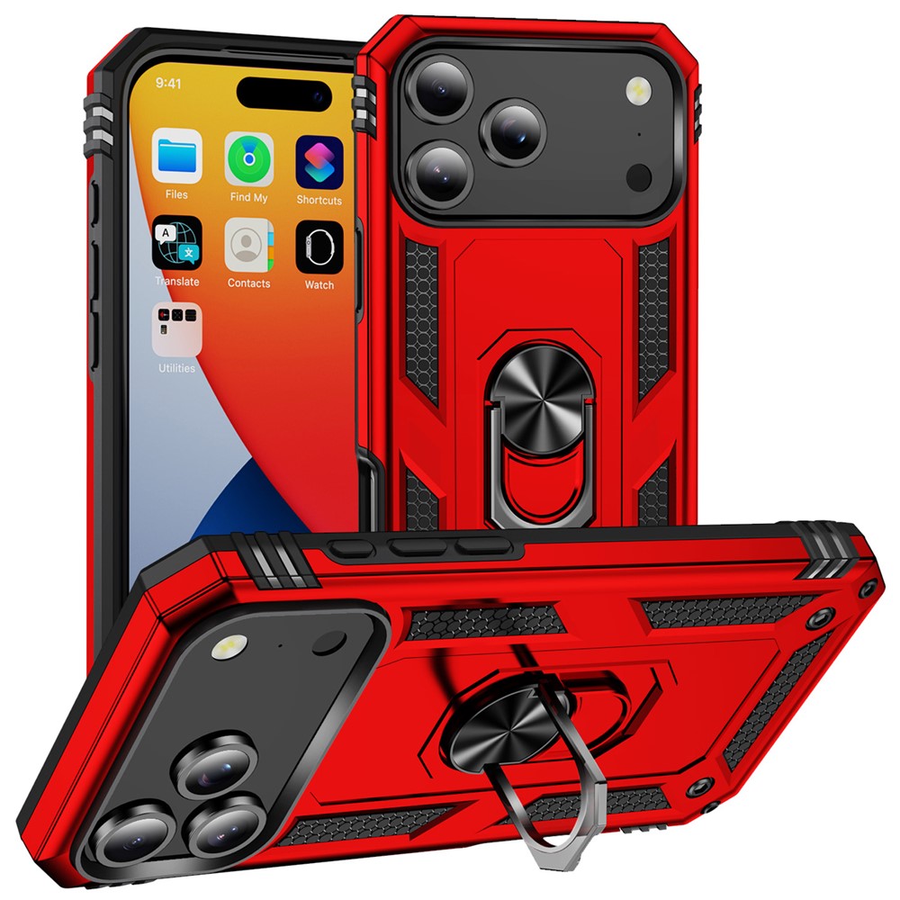 For iPhone 17 Pro Max Case PC + TPU Phone Cover with Kickstand