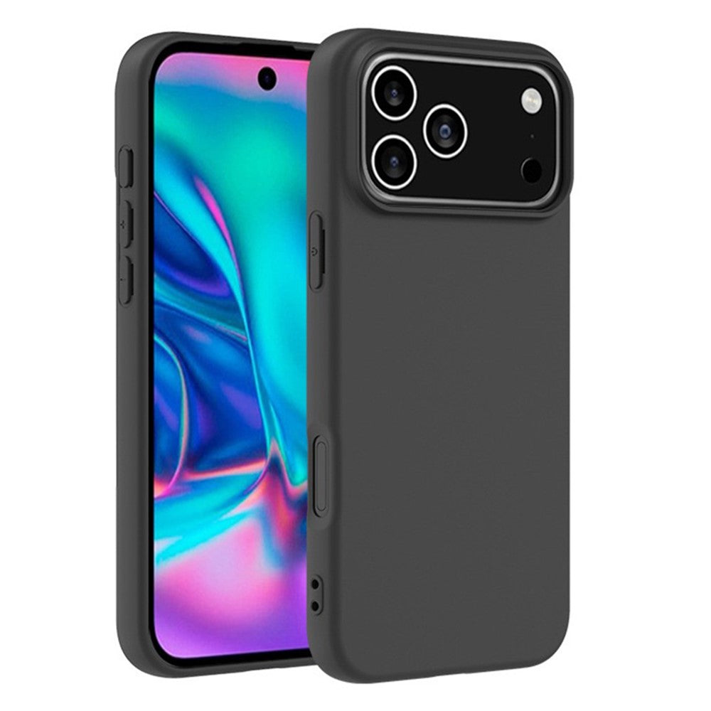 For iPhone 17 Pro Case Soft Matte Back TPU Black Phone Cover , Large Cutout