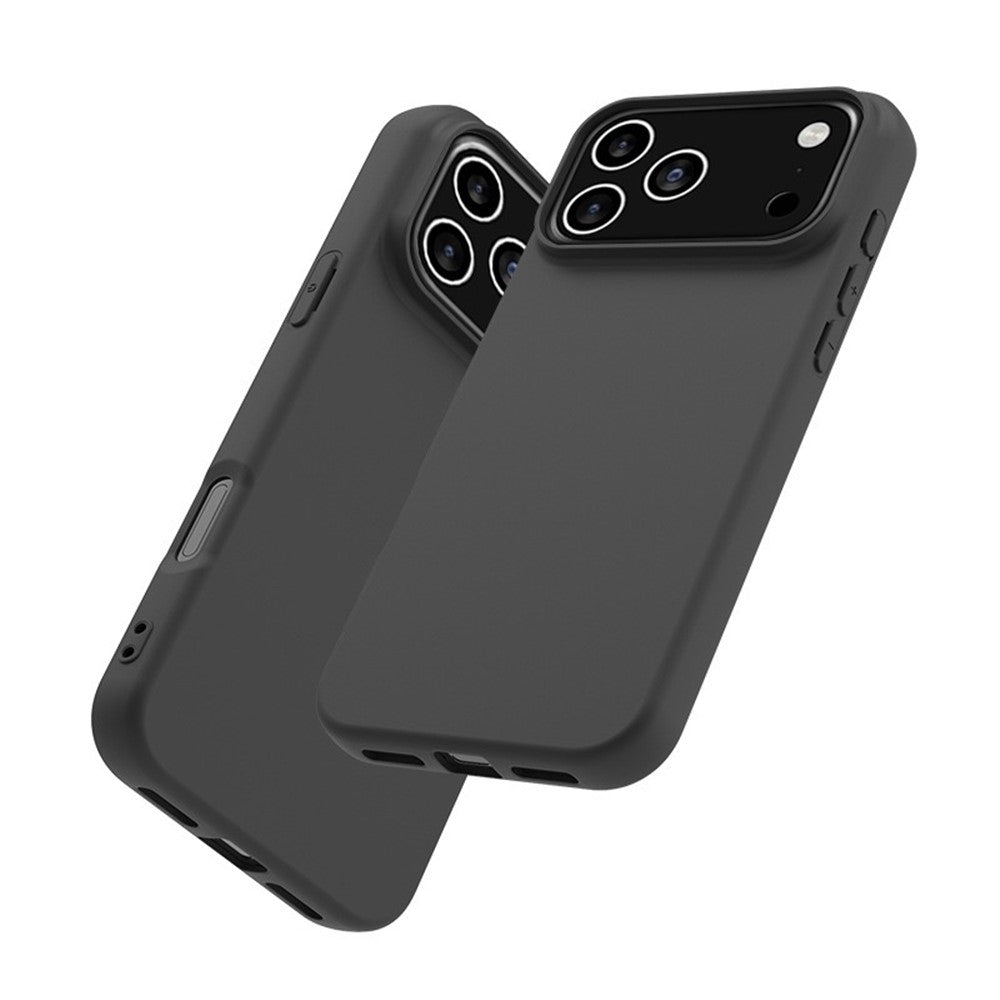 For iPhone 17 Pro Case Soft Matte Back TPU Black Phone Cover , Large Cutout
