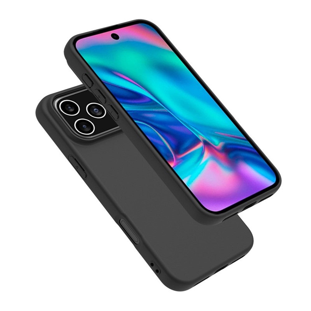 For iPhone 17 Pro Case Soft Matte Back TPU Black Phone Cover , Large Cutout