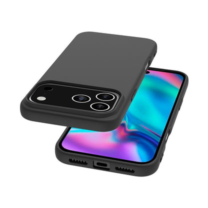 For iPhone 17 Pro Case Soft Matte Back TPU Black Phone Cover , Large Cutout