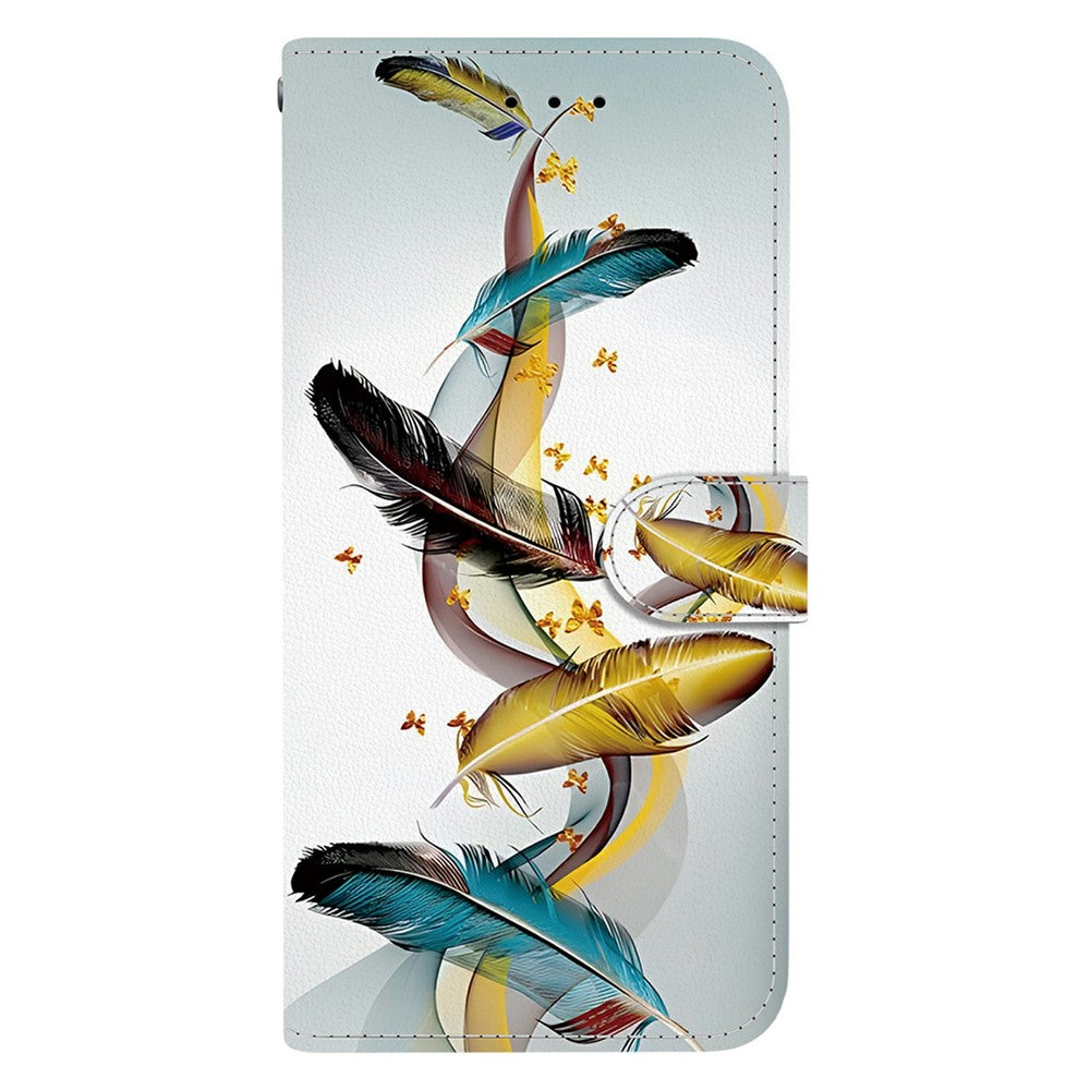 For iPhone 17 Pro Max Case Pattern Printing Anti-Drop Leather Flip Wallet Phone Cover with Lanyard