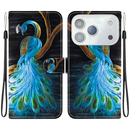 For iPhone 17 Pro Max Case Pattern Printing Anti-Drop Leather Flip Wallet Phone Cover with Lanyard