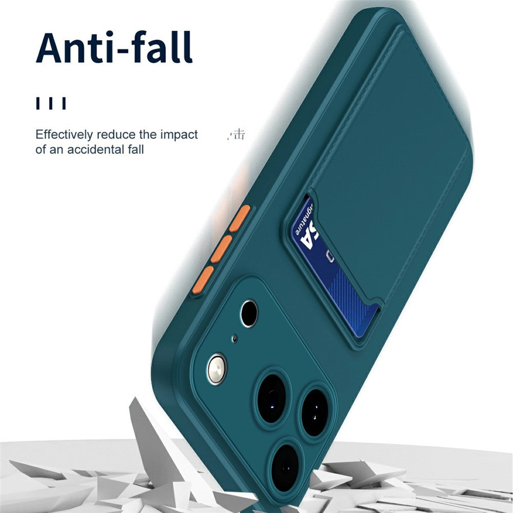 For iPhone 17 Pro Case Flexible TPU Phone Cover with Back Card Slot