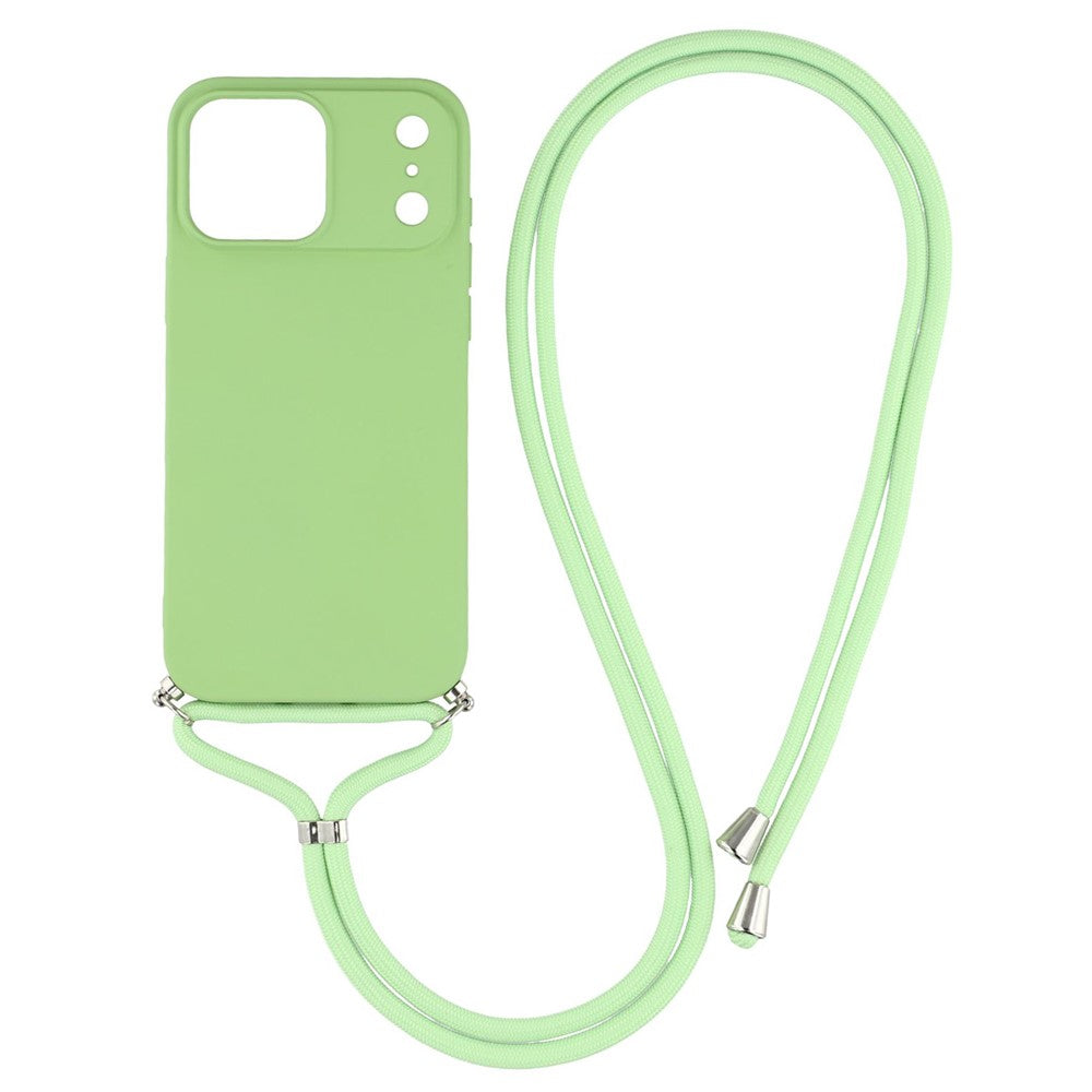 For iPhone 17 Pro Max Case Soft TPU Fiber Lining Phone Cover with Shoulder Strap
