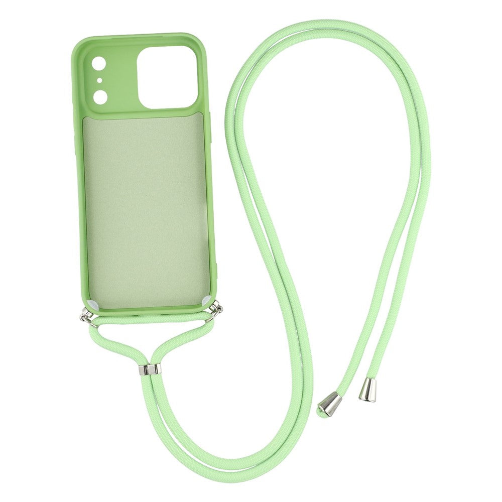 For iPhone 17 Pro Max Case Soft TPU Fiber Lining Phone Cover with Shoulder Strap