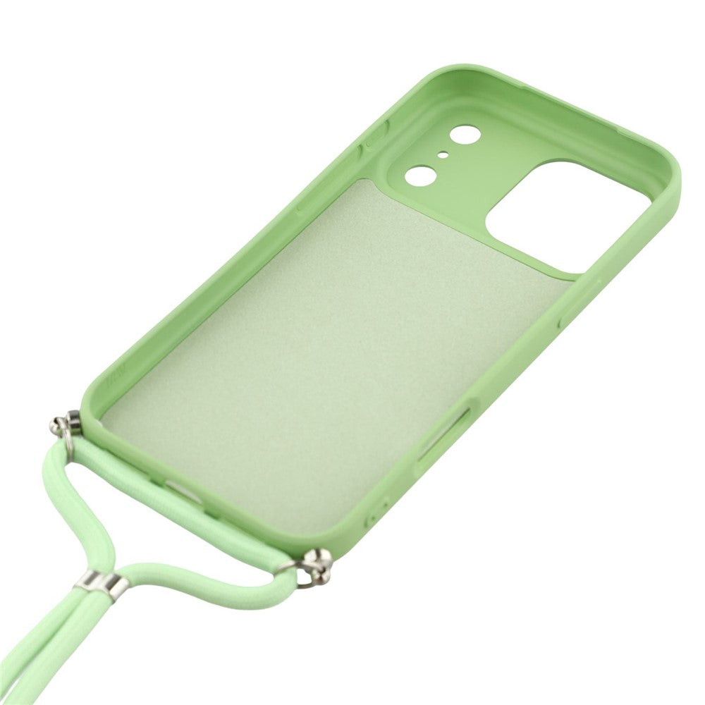 For iPhone 17 Pro Max Case Soft TPU Fiber Lining Phone Cover with Shoulder Strap