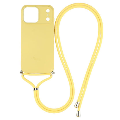 For iPhone 17 Pro Max Case Soft TPU Fiber Lining Phone Cover with Shoulder Strap