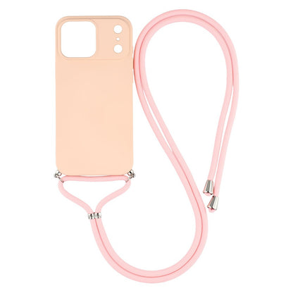 For iPhone 17 Pro Max Case Soft TPU Fiber Lining Phone Cover with Shoulder Strap