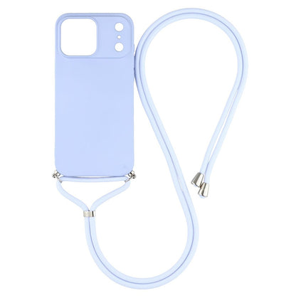 For iPhone 17 Pro Max Case Soft TPU Fiber Lining Phone Cover with Shoulder Strap
